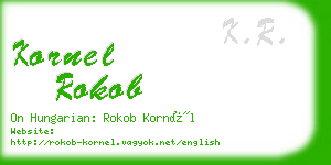 kornel rokob business card